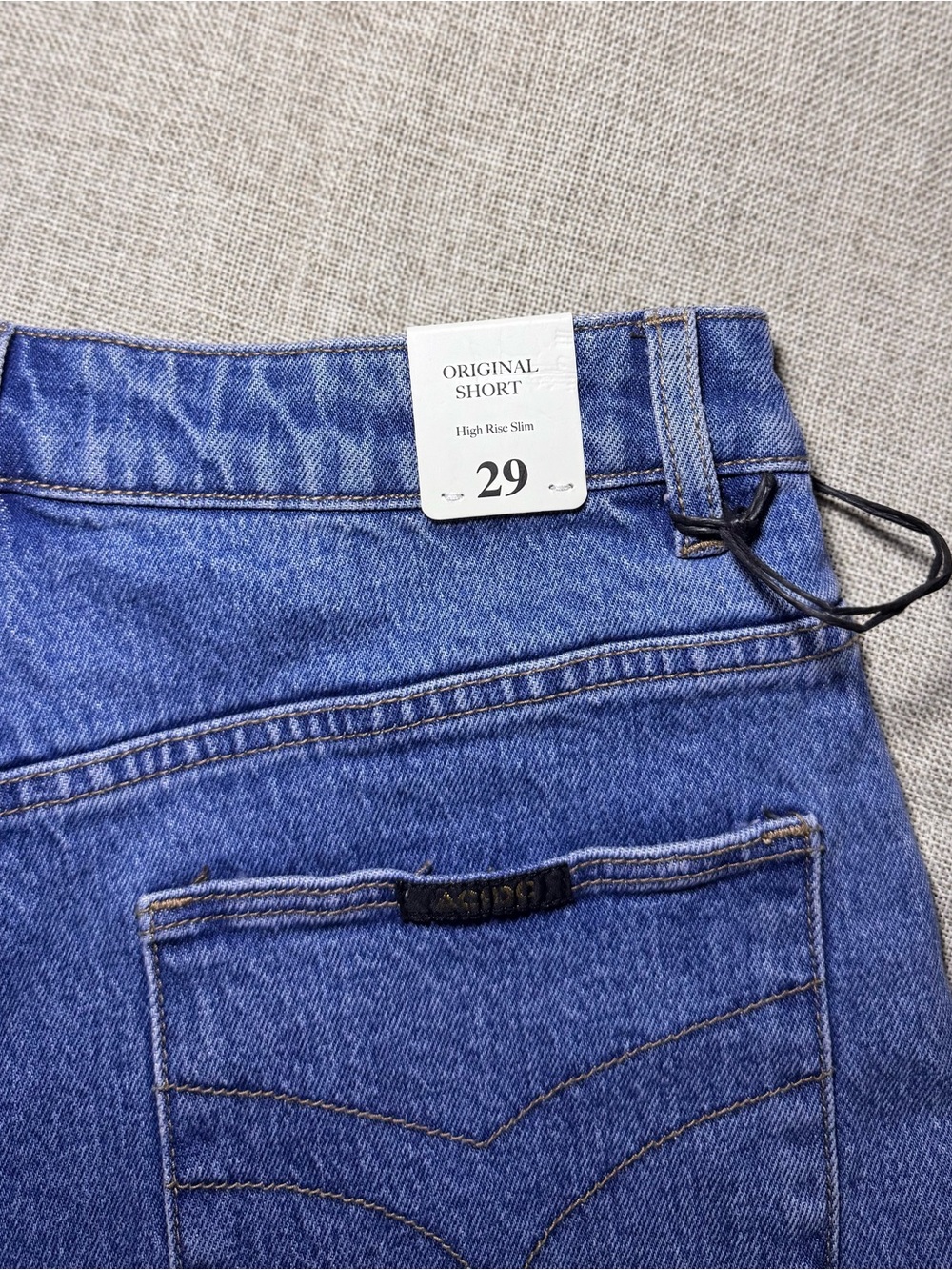 Rolla's x AC/DC Lightning Denim Shorts NWT Size 29 High Rise Blue Jean Shorts - Picture 9 of 13